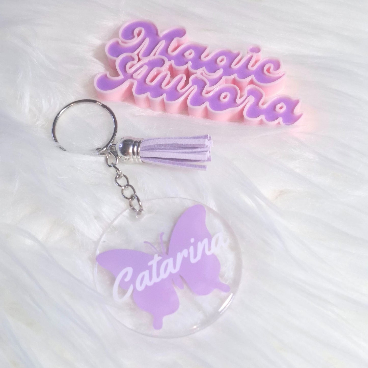 Porta-chaves Personalizado em Acrílico com Inicial ou Desenho e Nome