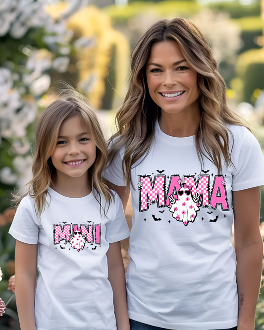 Conjunto de T-shirts Mãe e Filha "Mama & Mini" | Algodão 100%