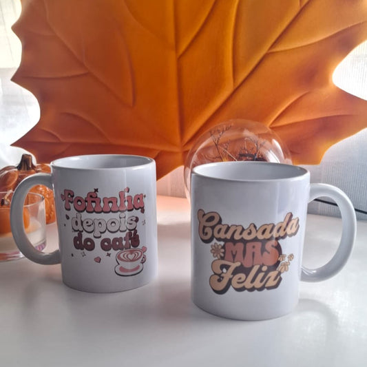 Canecas Agrifofa - “Fofinha depois do café” e “Cansada mas feliz” | Canecas em cerâmica cozy