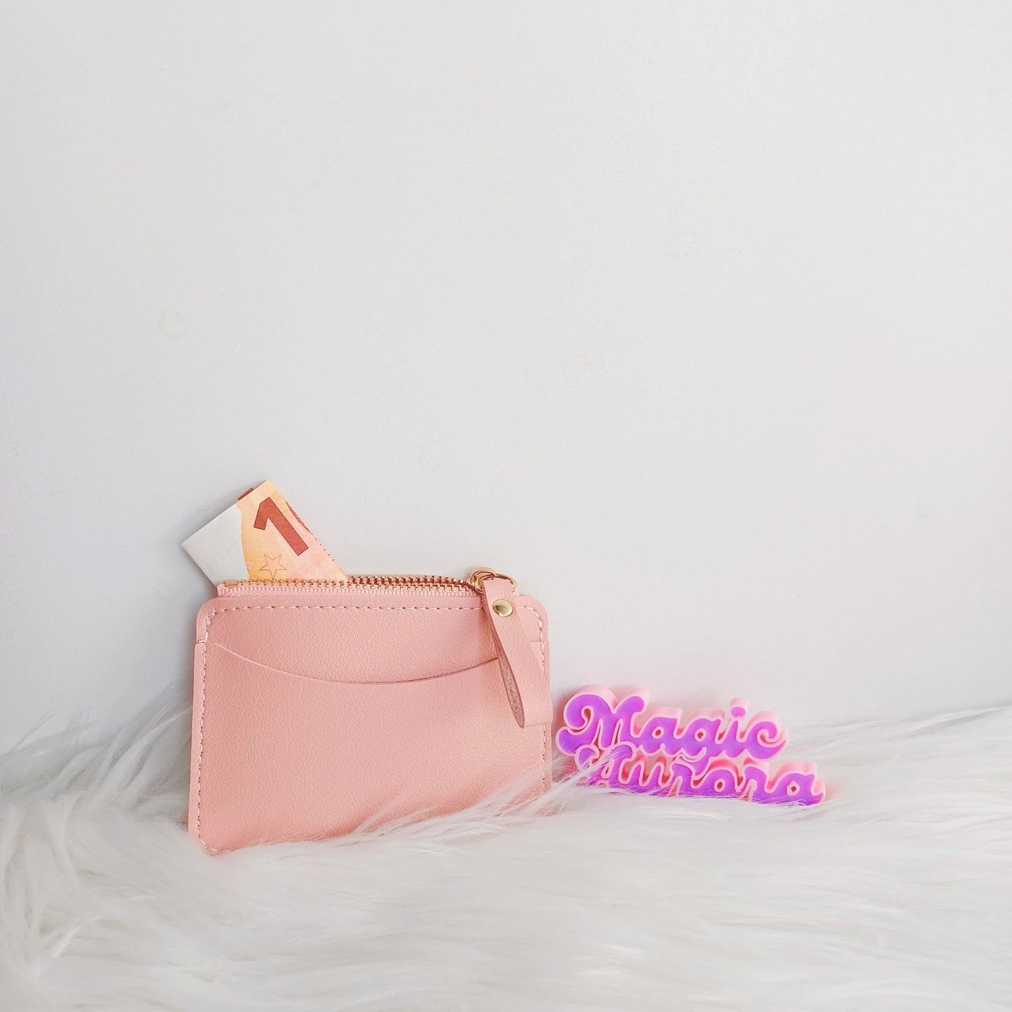 Carteira Pequena Personalizada – Preto, Rosa ou Branco