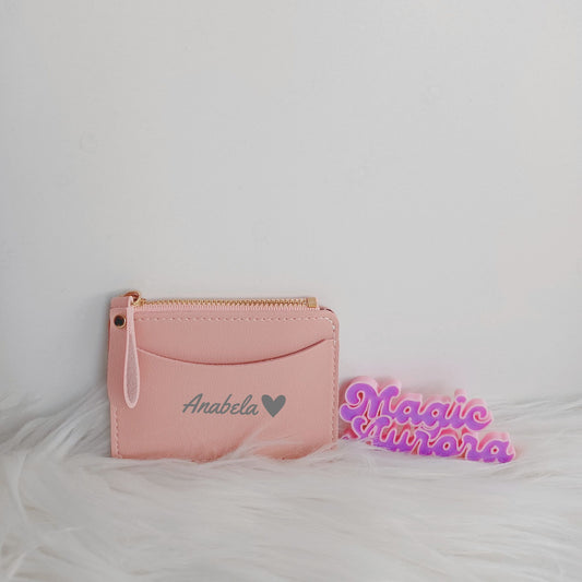 Carteira Pequena Personalizada – Preto, Rosa ou Branco