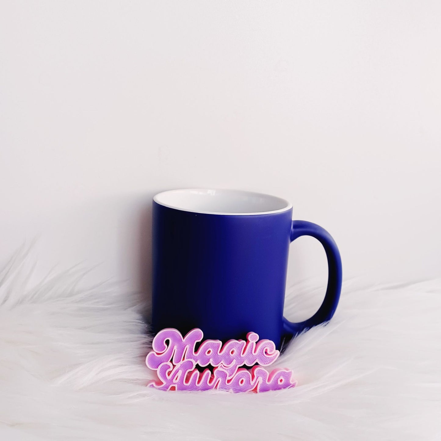 Caneca Mágica Personalizada com Alça Coração - Azul ou Preta