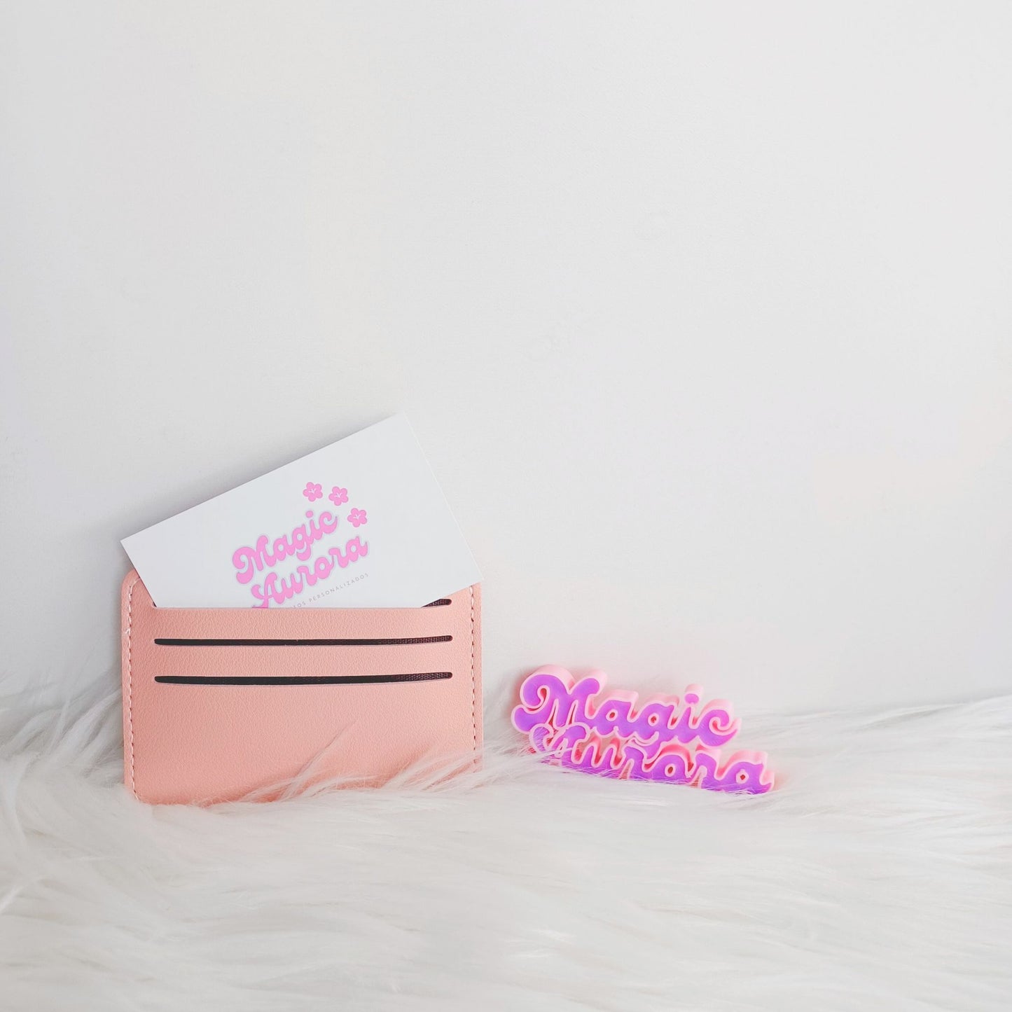 Carteira Pequena Personalizada – Preto, Rosa ou Branco