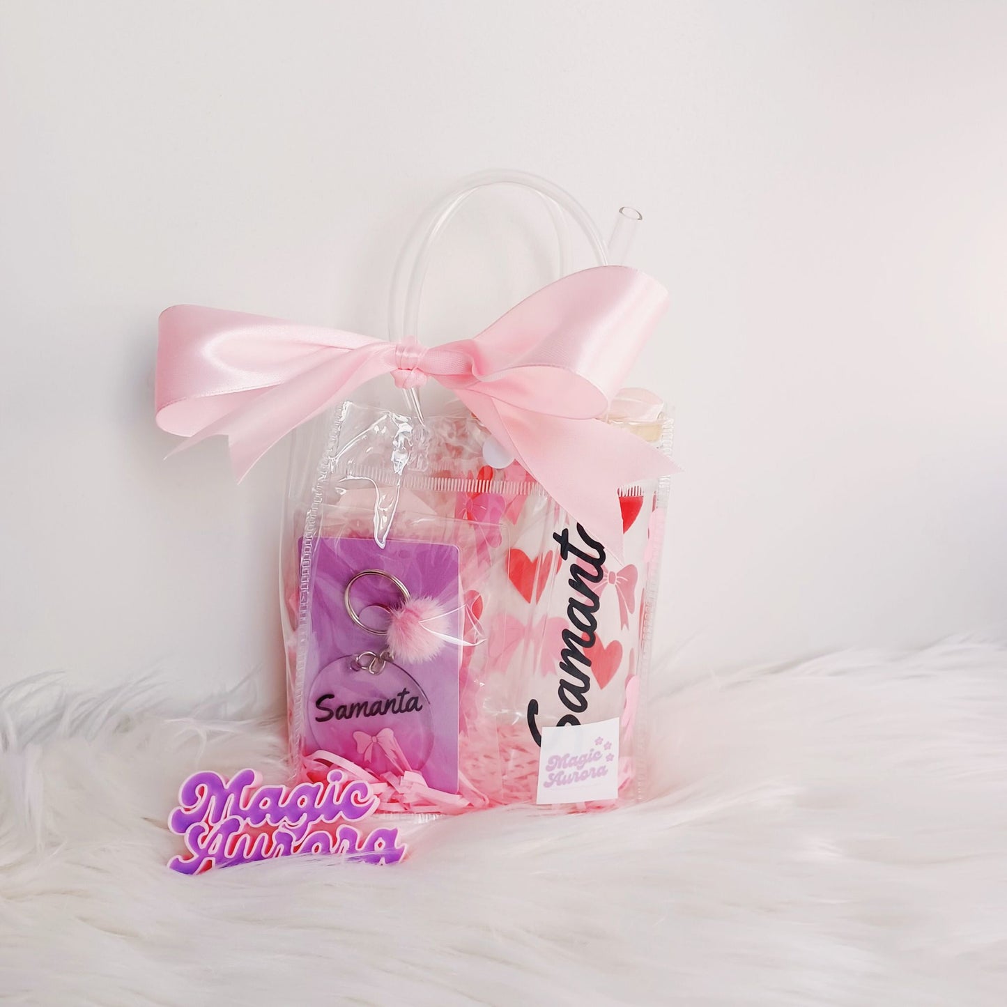 Bundle Personalizado com Copo, Porta-chaves e Scrunchie – Presente Feminino Único