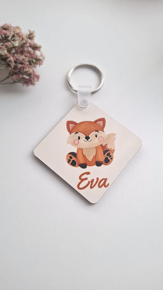 Porta-chaves MDF Quadrado Personalizado com Nome e Foto/Desenho - Presente Criativo Personalizável