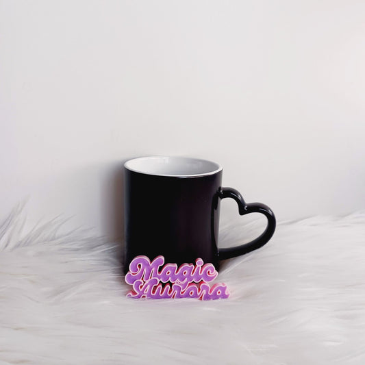 Caneca Mágica Personalizada com Alça Coração - Azul ou Preta